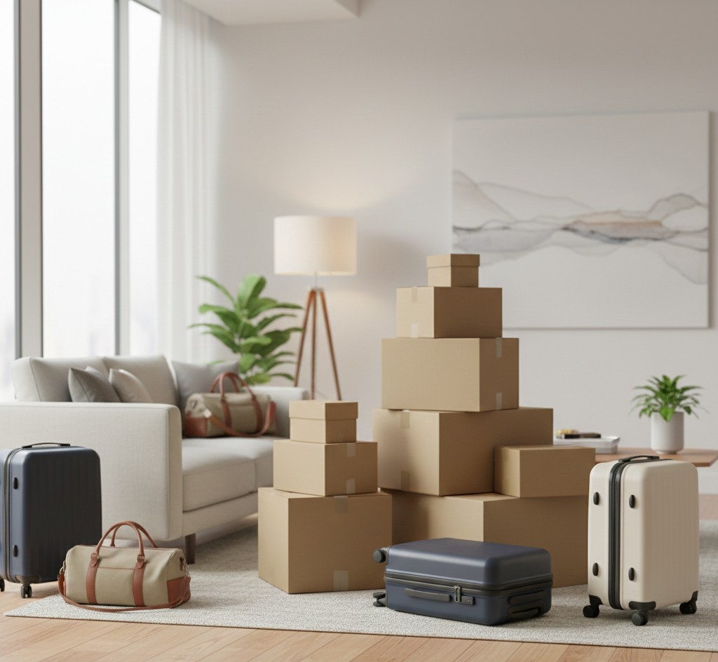 Chargement d un camion, mobilier protégé
